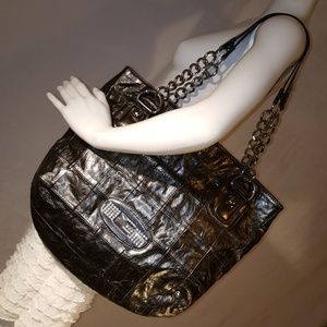 Awesome gun metal, pewter Guess bag